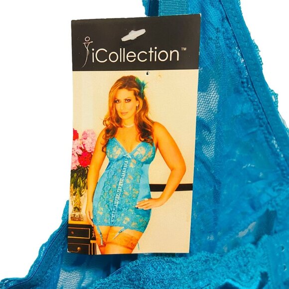 #4615 COLLECTION LINGERIE SIZE 3X-4X TURQUOISE NWT - Picture 2 of 10